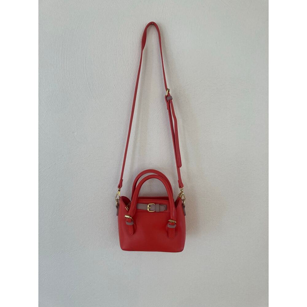 Anthropologie Agathe Mini Satchel Crossbody Bag Remi/Reid- red/orange Coral - Picture 4 of 14